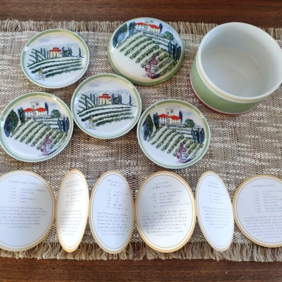 Bia Brie Camembert Baker Set of 5, VTG Cordon Bleu Porcelain Cheese Dish Set 5" - Picture 4 of 12